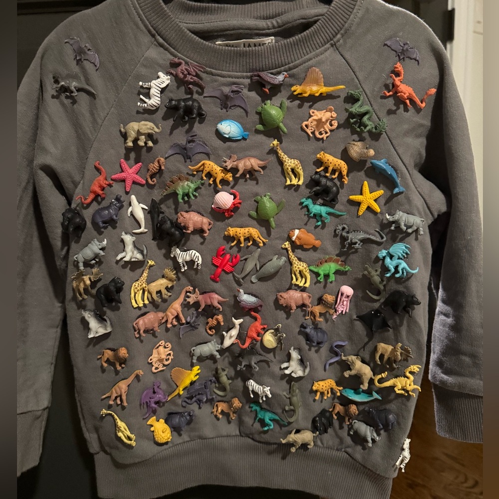 100 days of school - Gray Sweatshirt with Animal Figures